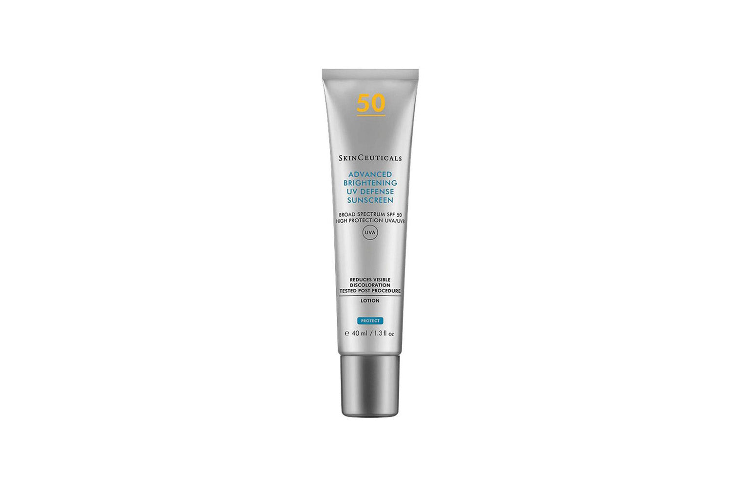 Envase del Advanced Brightening UV Defense Sunscreen de Skinceuticals.